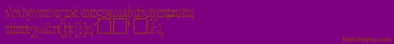 TengwarVer.5-fontti – ruskeat fontit violetilla taustalla