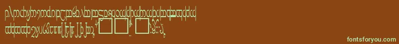 TengwarVer.5 Font – Green Fonts on Brown Background