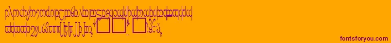 TengwarVer.5-Schriftart – Violette Schriften auf orangefarbenem Hintergrund