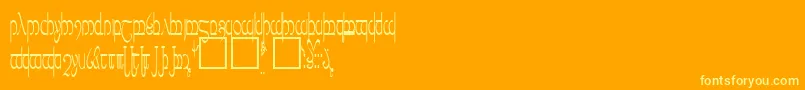 フォントTengwarVer.5 – オレンジの背景に黄色の文字