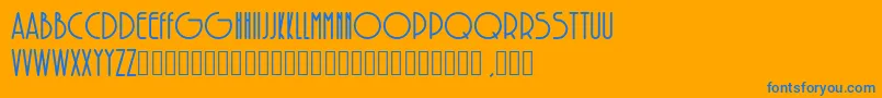 SolarBold-Schriftart – Blaue Schriften auf orangefarbenem Hintergrund