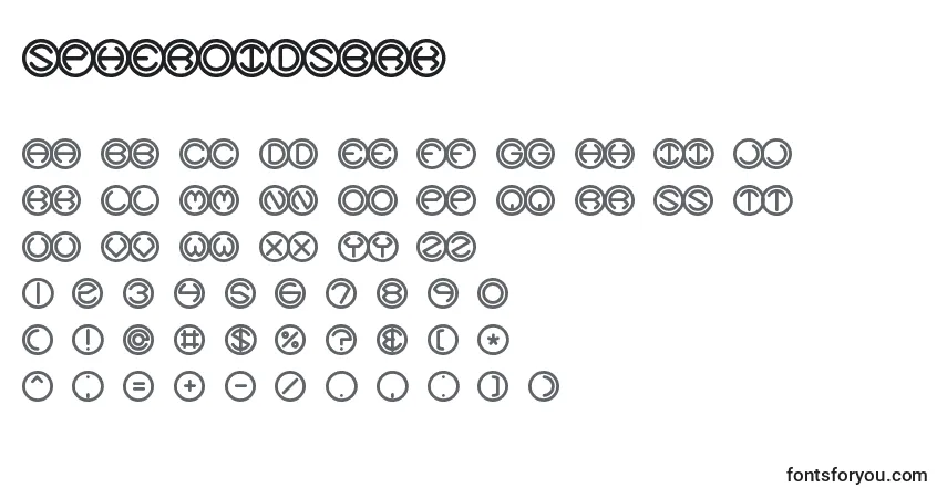 Schriftart SpheroidsBrk – Alphabet, Zahlen, spezielle Symbole