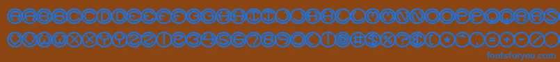 SpheroidsBrk Font – Blue Fonts on Brown Background