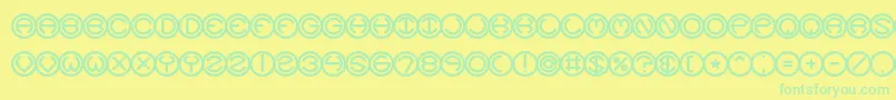 SpheroidsBrk Font – Green Fonts on Yellow Background