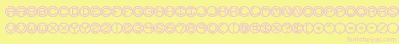 SpheroidsBrk Font – Pink Fonts on Yellow Background