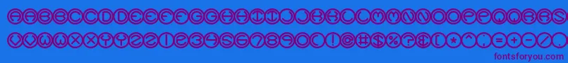 SpheroidsBrk Font – Purple Fonts on Blue Background