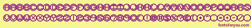 SpheroidsBrk Font – Purple Fonts on Yellow Background