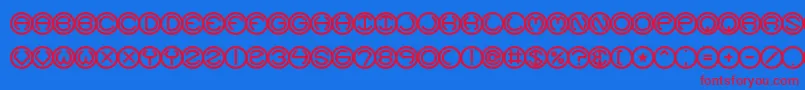 Fonte SpheroidsBrk – fontes vermelhas em um fundo azul