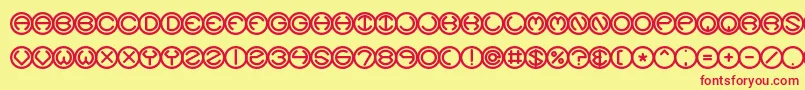 SpheroidsBrk Font – Red Fonts on Yellow Background