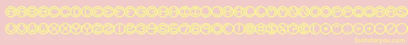 SpheroidsBrk Font – Yellow Fonts on Pink Background