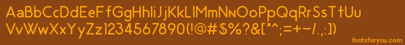 OdinRoundedLight Font – Orange Fonts on Brown Background
