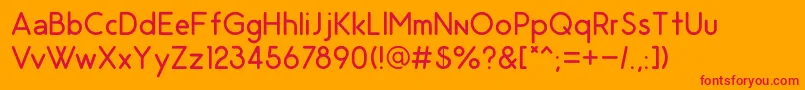 OdinRoundedLight Font – Red Fonts on Orange Background