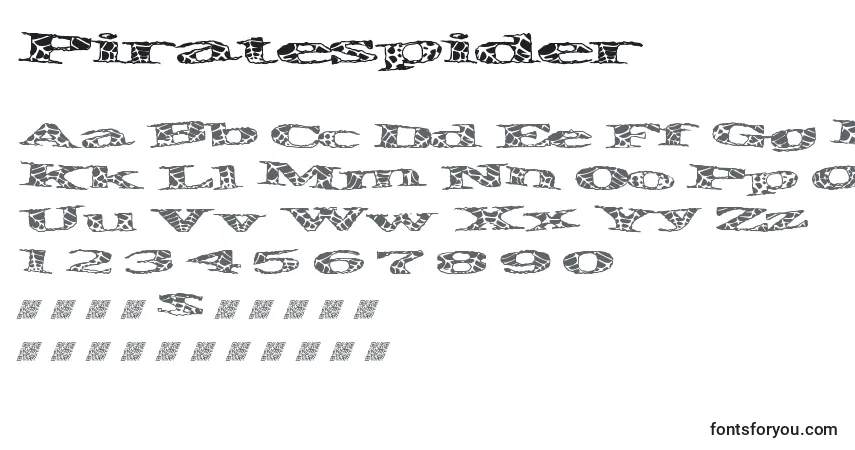 Schriftart Piratespider – Alphabet, Zahlen, spezielle Symbole