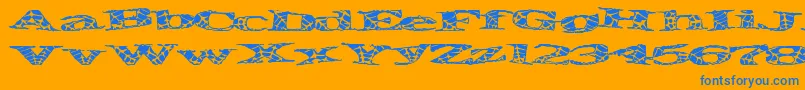 Piratespider Font – Blue Fonts on Orange Background