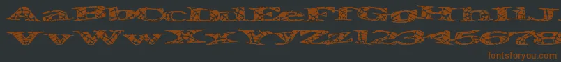 Piratespider-fontti – ruskeat fontit mustalla taustalla