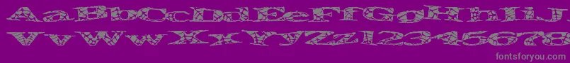 フォントPiratespider – 紫の背景に灰色の文字