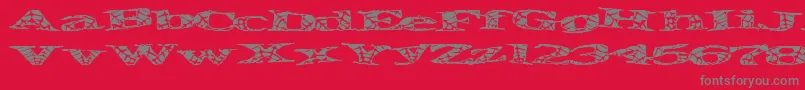 Czcionka Piratespider – szare czcionki na czerwonym tle