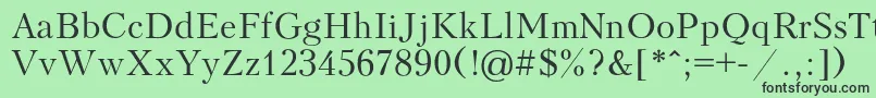 フォントKudriash – 緑の背景に黒い文字