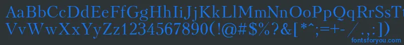 Kudriash-fontti – siniset fontit mustalla taustalla