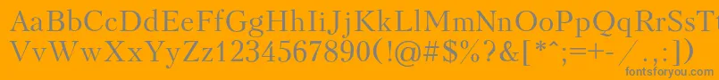 フォントKudriash – オレンジの背景に灰色の文字