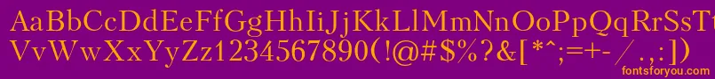 フォントKudriash – 紫色の背景にオレンジのフォント