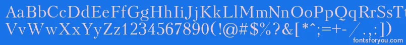 フォントKudriash – ピンクの文字、青い背景