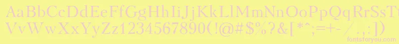 Kudriash Font – Pink Fonts on Yellow Background