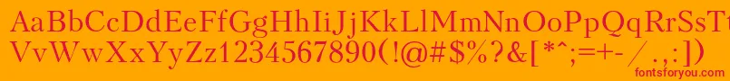 フォントKudriash – オレンジの背景に赤い文字
