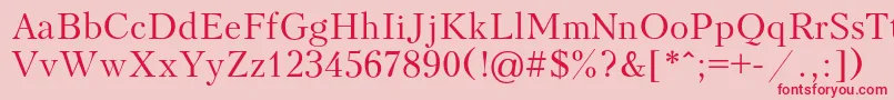 フォントKudriash – ピンクの背景に赤い文字