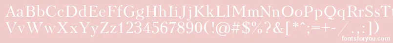 Fonte Kudriash – fontes brancas em um fundo rosa