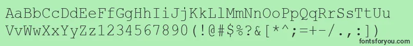 CourierNewCyr90n Font – Black Fonts on Green Background