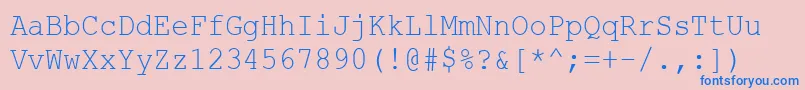 CourierNewCyr90n Font – Blue Fonts on Pink Background