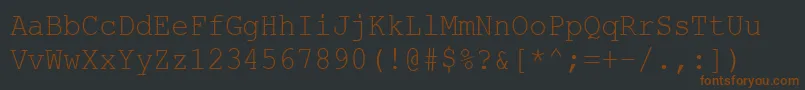 CourierNewCyr90n Font – Brown Fonts on Black Background