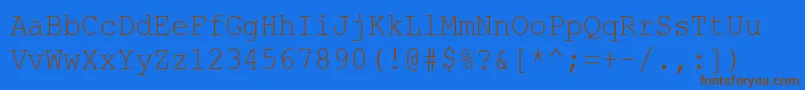 CourierNewCyr90n Font – Brown Fonts on Blue Background