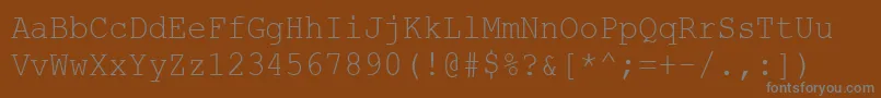 フォントCourierNewCyr90n – 茶色の背景に灰色の文字