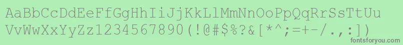 フォントCourierNewCyr90n – 緑の背景に灰色の文字