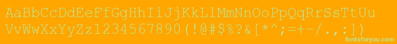 CourierNewCyr90n Font – Green Fonts on Orange Background