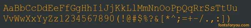 fuente CourierNewCyr90n – Fuentes Naranjas Sobre Fondo Negro