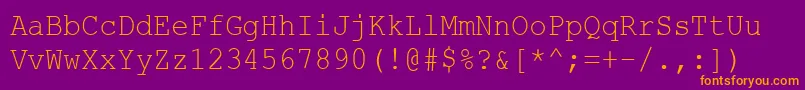 CourierNewCyr90n Font – Orange Fonts on Purple Background