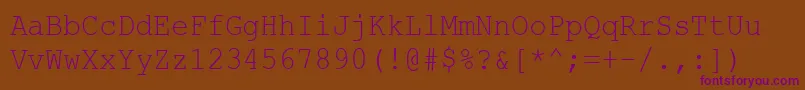 CourierNewCyr90n Font – Purple Fonts on Brown Background