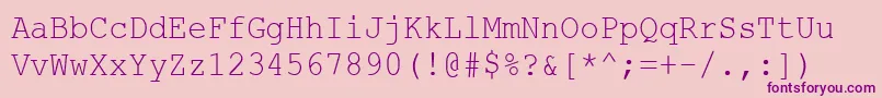 CourierNewCyr90n Font – Purple Fonts on Pink Background