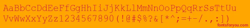 CourierNewCyr90n Font – Red Fonts on Orange Background
