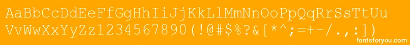 CourierNewCyr90n Font – White Fonts on Orange Background