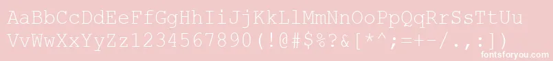 CourierNewCyr90n Font – White Fonts on Pink Background