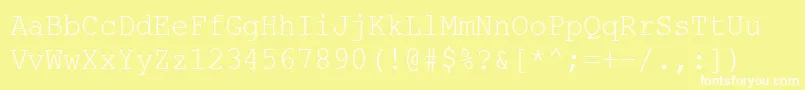 フォントCourierNewCyr90n – 黄色い背景に白い文字