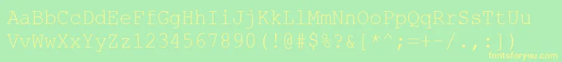 CourierNewCyr90n Font – Yellow Fonts on Green Background