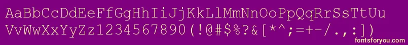 CourierNewCyr90n Font – Yellow Fonts on Purple Background
