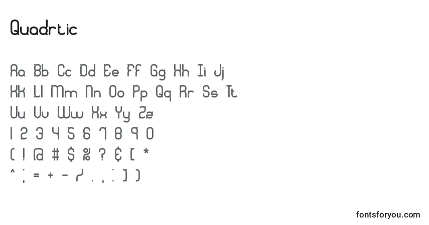 Quadrtic-fontti – aakkoset, numerot, erikoismerkit