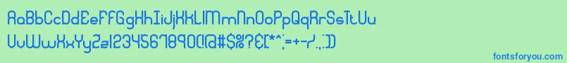 フォントQuadrtic – 青い文字は緑の背景です。