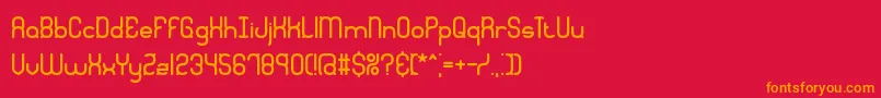 フォントQuadrtic – 赤い背景にオレンジの文字